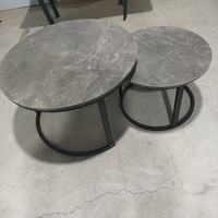 Table basse moderne en travertin sur mesure pour salon, mobilier de maison avec structure métallique