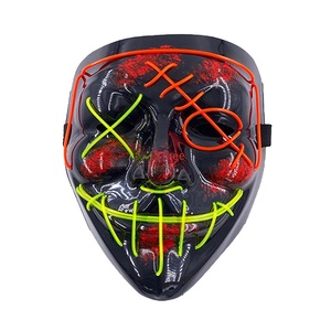 <span class=keywords><strong>Masque</strong></span> de visage néon lumineux sans fil à LED pour Halloween <span class=keywords><strong>Masque</strong></span> de <span class=keywords><strong>pirate</strong></span> lumineux Horreur <span class=keywords><strong>Carnaval</strong></span> Mascara Fournitures pour adultes - Product Image 6