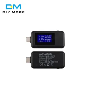 Testeur USB 4-30V DC type C LCD voltmètre numérique ampèremètre chargeur USB testeur de capacité voyant d'alimentation
