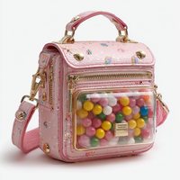 Sac à main personnalisé mignon et kawaii avec imprimé de dessin animé, sac à bandoulière en PVC transparent à la mode pour femmes avec sangle détachable