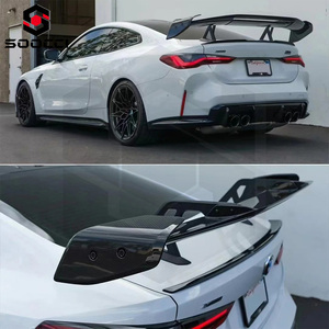 جناح بتصميم <span class=keywords><strong>Swan</strong></span> Neck طراز AD-R3 من ألياف الكربون الجاف لسيارات BMW G80 M3 وG82 G83 M4، شفة صندوق، مقسم، سبويلر من الكربون الجاف، طقم هيكل - Product Image 5