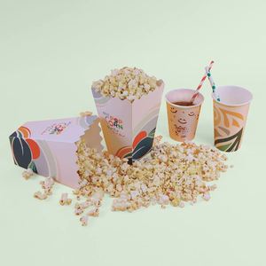 กล่องกระดาษใส่ป๊อปคอร์นแบบกันไขมัน 50 กล่อง บรรจุภัณฑ์สำหรับอาหาร - Product Image 4