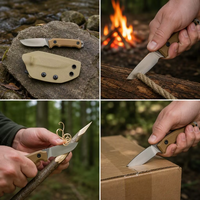 Couteau de chasse à lame fixe, acier inoxydable, manche G10, couteau portable pour le camping et la pêche, vente en gros OEM, personnalisable T0002