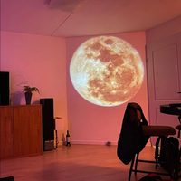 Projecteur LED USB Veilleuse ABS Lampe Terre-Lune pour la décoration murale de la chambre à coucher à domicile Ambiance Lumières de fond nocturnes