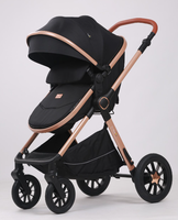 Poussette bébé homologuée EN1888, haute position, avec poignée réversible en PU, cadre pliable en alliage d'aluminium et système de freinage à un seul pied