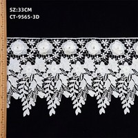 Tissus en Guipure : Personnalisation sur Mesure par l'Usine – Dentelle Élastique Soluble dans l'Eau à Grandes Largeurs, Broderie 3D Florale, Blanc et Autres Couleurs
