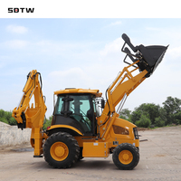 Diskon besar TW880 Mini Backhoe Loader Yuchai mesin Diesel Euro 5 EPA sesuai 4x4 1 3 Ton pompa ember muatan depan roda 1 tahun