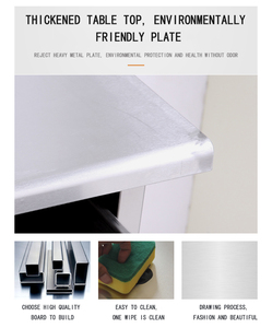 서랍 <span class=keywords><strong>3</strong></span>개와 컴퓨터 2대 수납 공간이 있는 모던 사무용 컴퓨터 책상 - Product Image 3