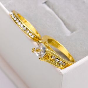 Wholesale 18K Gold Plated Luxury Wedding <b>Couple</b> <b>Ring</b> Engagement <b>Rings</b> Set Custom Tarnish Free Jewelry - Product Image 6