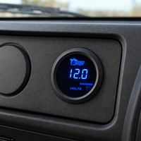 Voltmètre numérique universel 2 pouces 52 mm avec affichage LED bleu pour voiture, camion, bateau, marine