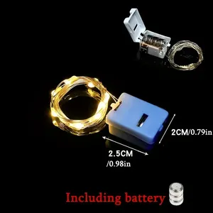 1m/2M/5M/10 mét trang trí <span class=keywords><strong>LED</strong></span> tấm 60 dải dây đồng ánh sáng trắng nhựa pin hộp với chuỗi đèn cho thanh - Product Image 3