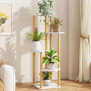 Soporte de Madera para Flores, Rectangular, Multifuncional, para Interiores y Exteriores, Estante para Plantas, para Sala de Estar, Balcón, de Pie o para Montar en la Pared - Product Image 4