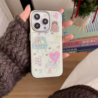 Coque de téléphone époxy personnalisée avec cadre en argent pour iphone16 16pm 15 15pm étui de protection à la mode 14 13pro 12 11