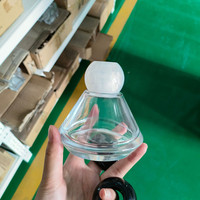 Bouteilles en verre transparentes de luxe vides de 100 ml pour diffuseur à bâtonnets, avec couvercles, rechargeables, pour arômes, parfums et huiles essentielles