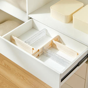 Estante de almacenamiento extensible antideslizante TPR, cajón de sujetalibros para el hogar, Partición de almacenamiento, plástico de inyección de aluminio para armario, hogar - Product Image 1