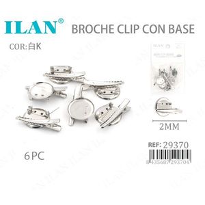Clip per broche Ilan con base da 2 mm bianca, confezione da 6 pezzi - Product Image 3
