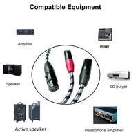 Câble répartiteur XLR en Y, 1 femelle 2 mâles, en cuivre équilibré, double blindage, anti-bruit, tressé, pour microphone