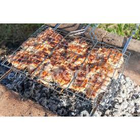 Griglia BBQ in Acciaio Arrotondata 30x40cm per Arrostire Carne, Pesce e Verdure con Carbonella - Product Image 4