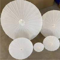 Décoration et fournitures de mariage, vente en gros, artisanat chinois DIY, parapluie en papier blanc à long manche, accessoire de photographie de mariage, décoration de fête, parasol peint