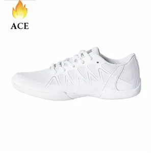 Scarpe da ballo da donna personalizzate bianco Fitness scarpe da cheerleader nere personalizzazione della fabbrica scarpe da allenamento atletiche allegria