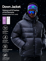 Veste d'hiver légère et imperméable à capuche 90% duvet, 26, personnalisable pour homme