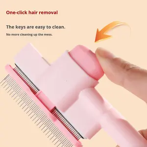 หวีแมวคุณภาพสูง ทำความสะอาดตัวเองได้ นวดได้ กำจัดเห็บหมัด กำจัดขนลอยได้อย่างมีประสิทธิภาพ อุปกรณ์ทำความสะอาดขนสัตว์เลี้ยงที่สะดวกสบาย - Product Image 3