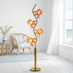 Lámpara de Pie de Alta Gama con Diseño de Flor de Loto, Luz Ambiental para Sala de Estar de Hotel o Villa, Luminaria para el Hogar en Oferta - Product Image 1
