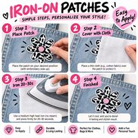 Patch brodé thermocollant tendance à motifs animaliers (léopard, vache, cœur, étoile) pour la vente en gros