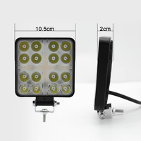 Sistema de iluminación automática, luz Led de trabajo para coche, 4 pulgadas, 48W, Color ámbar blanco cuadrado con DRL estroboscópico, luz Led DE TRABAJO todoterreno para coche