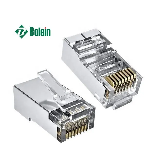 Bolein performa tinggi CAT5 CAT6 UTP 8P8C modular plug cat5e cat6 8p8c FTP ethernet rj45 konektor kabel