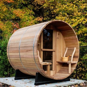 Hesperu-Sauna de barril de madera maciza para exteriores, Sauna, casa de cedro rojo seco - Product Image 5