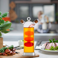 Grosir kualitas tinggi 2 in 1 dapur memasak sayuran kaca zaitun Pot minyak dan botol cuka Dispenser alat kaleng minyak