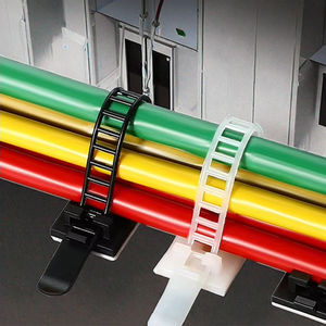 Attaches de câble adhésives réglables CL-3 pinces de câble de gestion de câble de sangle de fil noir pour les supports de cravate de maison et de bureau - Product Image 2