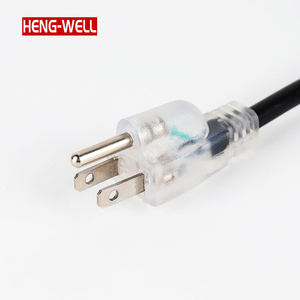 <span class=keywords><strong>Cable</strong></span> de extensión de EE. UU. 10A/13A/15A 125V con enchufe luminoso 3 clavijas con conexión a <span class=keywords><strong>tierra</strong></span> 5-15P 5-15R <span class=keywords><strong>Cable</strong></span> de alimentación para oficina en casa Tipo de <span class=keywords><strong>cable</strong></span> SJTW - Product Image 4