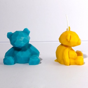 Geometric Bear Silicone Candle Mold - Modern 3D Geometric Animal Candle Making <b>Kit</b>, DIY Abstract Wax Mold for Home Decor & Gift - Product Image 1