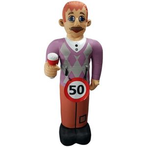 Figura Inflable Gigante Personalizada de Personaje Masculino con Impresión Vívida y Jarra de Cerveza para Celebración de Día de Nacimiento de <span class=keywords><strong>50</strong></span> Años, Evento Comercial - Product Image 1