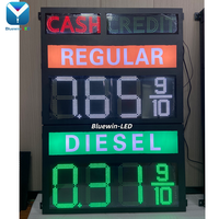 Panneau LED numérique 24 pouces pour prix du carburant, 7 segments, avec télécommande RF, pour Diesel et Essence