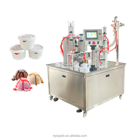 Machine de remplissage pneumatique automatique haute précision PLC pour yaourt et eau pure, pour l'emballage de boissons, crèmes glacées, aliments et produits chimiques
