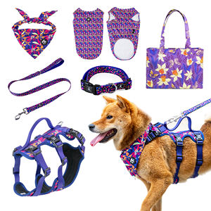 Juego coloridos de accesorios para mascotas con mariposas-Chaleco para mascotas de calidad superior Correa retráctil para perros Collar para mascotas Toalla y correa para saliva para perros - Product Image 1