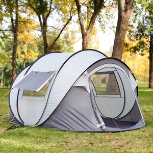 Tendance tente de camping automatique pop-up pour 3-4 personnes taille familiale tente portable pliante en tissu de nylon en aluminium pour une utilisation estivale - Product Image 4