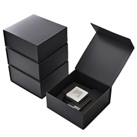 Boîte noire de qualité supérieure avec logo personnalisé en gros Emballage de luxe en carton Boîte d'emballage magnétique en papier rigide