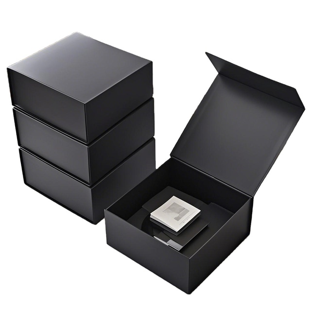 Wholesale Custom Logo Premium Black Box Luxury Package Cardboard Rigid Paper Magnetic Packaging Box
