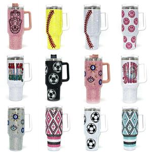 40oz Blanc Bling Rhinestone Cowboy Crystal Boots Tumblers Western Cowboy Boot Tasses à café avec poignée et couvercles - Product Image 6