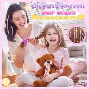 Kit de perles pour tresses de cheveux DIY pour filles de 6 à 12 ans, ensemble d'<span class=keywords><strong>accessoires</strong></span> de cheveux tendance, fabrication de <span class=keywords><strong>bijoux</strong></span> pour enfants, tresses, cadeaux d'anniversaire - Product Image 3