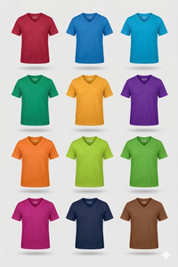 เสื้อเชิ้ตแขนสั้นคอวีสำหรับผู้ชายสำหรับฤดูร้อน ผ้าโพลีเอสเตอร์/คอตตอนพิมพ์ลาย ขนาด 30 ซม. น้ำหนัก 160-170 กรัม/ตร.ม. (43) - Product Image 5