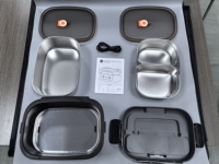 Boîtes et bacs de rangement chauffants électriques portables sans fil USB, alimentation par batterie, capacité 1,2-1,6 L, pot intérieur en acier inoxydable, minuterie