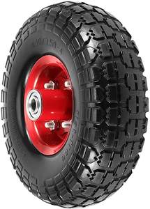 Nouvelle roue pneumatique de <span class=keywords><strong>10</strong></span> pouces 3.50-4 avec jante en acier pour remplacement de roue de brouette, roue de chariot en caoutchouc à air - Product Image 2