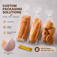 Sacs en plastique personnalisés en BOPP micro-perforés et ventilés de qualité alimentaire pour boulangerie, pain et produits frais