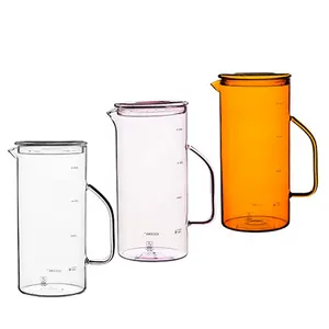 Chaleira de água fria de alta temperatura, garrafa de água fria de vidro resistente ao calor na cor, branca e fria
