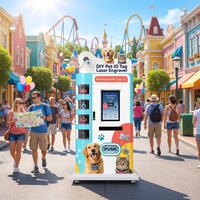 Máquina expendedora de grabado personalizado, kiosco de grabado láser de autoservicio para placas de identificación de perros, etiquetas de identificación para mascotas, llaveros con diseño DIY